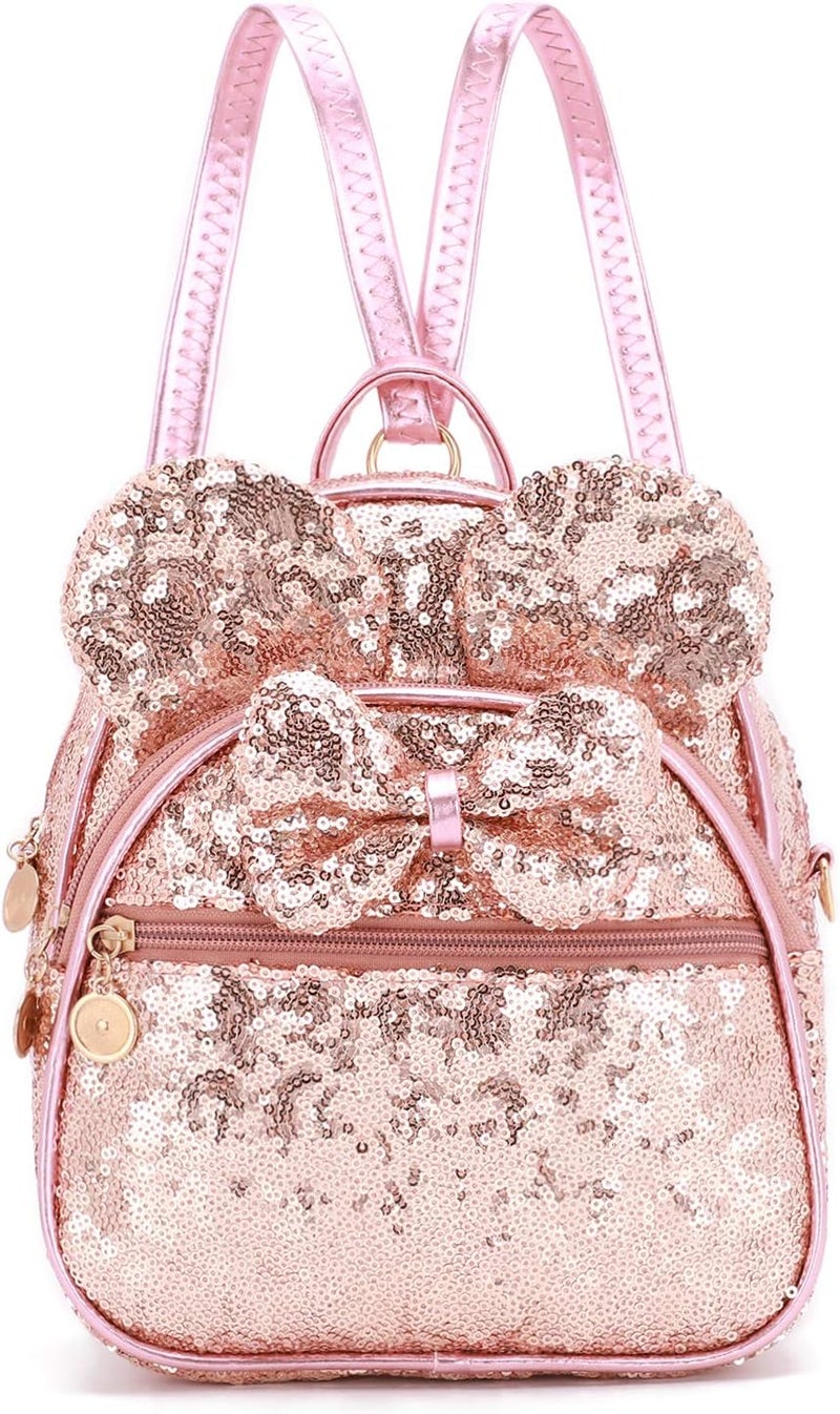 KL928 Girls Mini Backpack Bowknot Polka Dot Cute Small Daypacks Convertible Shoulder Bag Purse for Women - Image 1